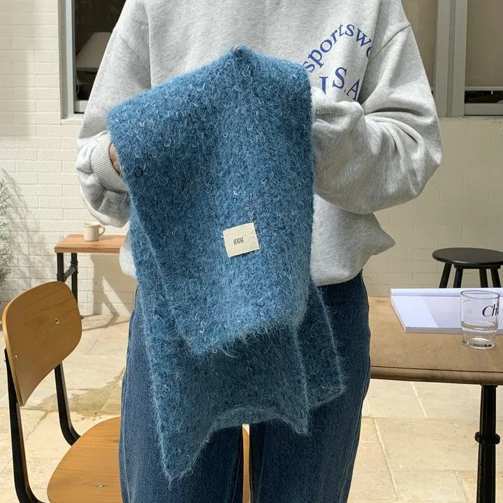Autumn%20and%20winter%20gg%20letter%20cloth%20label%20soft%20glutinous%20melancho%20knitted%20small%20scarf%20women's%20Korean%20version%20of%20the%20versatile%20green%20warm%20scarf%20little%20red%20book%20-%20Image%202