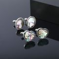 Formal Shell French Shirt Cufflinks Gradient Color Cuff Button Men Cufflinks Shirt Cuff Link Fashion Jewelry Geometric Cufflinks Father's Day.