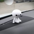 Cartoon Baymax Robot Shaking Head Figure Car Ornaments Auto Interior Decorations.