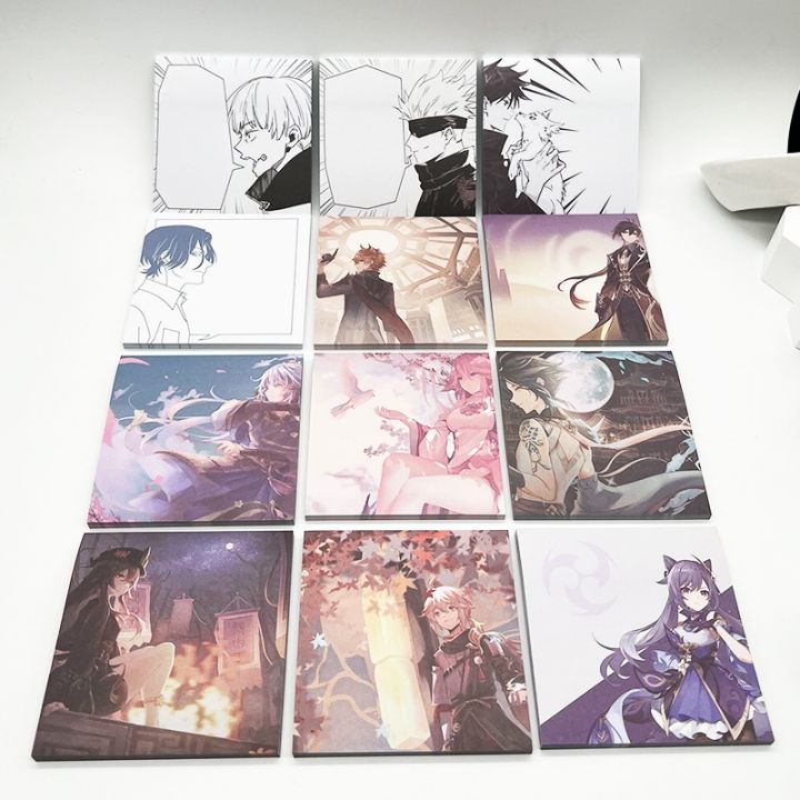 Anime%20Game%20Genshin%20Impact%20Sticky%20Notes%20Jujutsu%20Kaisen%20Square%20Notepad%20Papers%20Memo%20School%20Supplies%2040pcs%20-%20Image%202