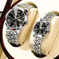 Olevs Luxury 9931 Trendy Korean Style Luminous Calendar with GiftBox Couple Watch. 