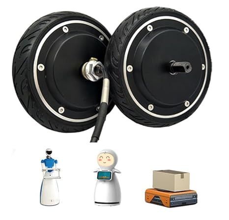 Wheel Hub Servo Motor 170mm diameter | Brushless DC motor and Driver Kit for AGV robot | 6.5inch, 24V, 150W Hub Motor with Rated Torque 6.5N.m, Rated Speed 200RPM, 1024-Wire Encoder, Load 120kg/1pcs