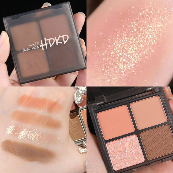 HDKD%20New%20Four%20Color%20Eyeshadow%20Palette%20ins%20Affordable%20Student%20Pearlescent%20Matte%20Waterproof%20Beginner%20Douyin%20Internet%20Red%20-%20Image%207