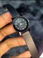 Black Belt New Fashionable stainless analogue Hand watches for women's.