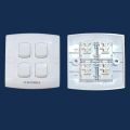 Dosen 4 Gang Switch- VP Series, 10A-250V~ White Color, Heat & Fire resistant, Safe & Gorgious.