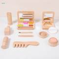Pretend Play Makeup Beauty Set Kids Pretend Play Makeup Set for Girls Role Playing Makeup Set Toy Wooden Makeup Toys for Halloween Children.