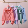 Children's bath towel hooded cape, baby cape, baby cartoon, coral velvet, soft absorbent bathrobe, thickened bath towel. 