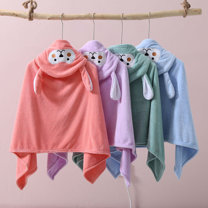 Children's%20bath%20towel%20hooded%20cape,%20baby%20cape,%20baby%20cartoon,%20coral%20velvet,%20soft%20absorbent%20bathrobe,%20thickened%20bath%20towel%20-%20Image%203