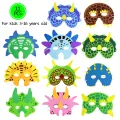 11pcs/set Dinosaur Party Masks Elastic Felt Child Maques Foam Dragon Face Mask for Kids Themed Masquerade Halloween Party Gift. 