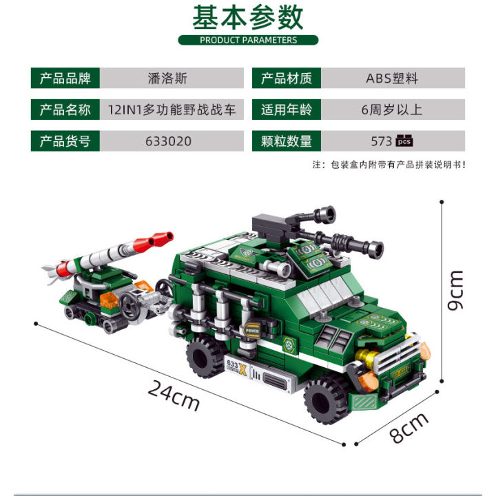 Panlos%20573%20Pcs%20Military%20%2012%20in%201%20City%20Building%20Block%20for%20Kids%2025%20Play%20Style%20-%20Image%205