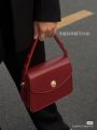 Red Fashion Retro Sense Handbag Small Square Bag 2023 New Niche Premium Bag Female Bride One Shoulder Crossbody Bag. 
