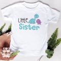 Big Sister Little Brother Kids Dinosaur T-shirt for Boys Girl Matching Outfit Tops Summer T Shirt Children Clothes Short Sleeve. 