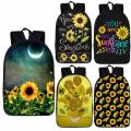 Galaxy Moon Sunflower Backpack Women Men Fashion Rucksack Children School Bags For Teenager Boys Girls School Backpack Book Bag.