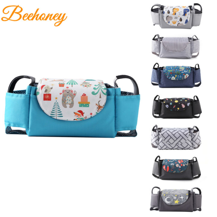 Universal Stroller Organizer With Insulated Cup Holder Phone Bag Stroller Hanging Bag Multi-Pocket Storage Bag