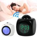 Projection LED Digital Alarm Clock Voice Talking Temperature Wall Ceiling LCD Clock.