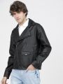 Pantoneclo Premium Quality Casual & Stylish PU Leather Men’s Biker Jacket. 