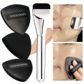 Flat-head Foundation Brush Black Makeup Puff Blender Sponge Ultra-thin Head Traceless Concealer Applicator Tool.