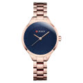 Curren 9015 Women'S Watch Luxurious Stainless Steel Women'S Watch-Rose Gold And Blue Color. 