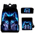 3D Animal Lion Wolf Backpack Boys Girls Waterproof Casual Backpack Streetwear Teenagers Laptop Backpack Bags.