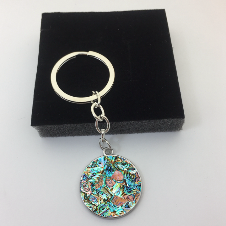Creative%20new%20high%20quality%20round%20glass%20shell%20abalone%20pattern%20keychain%20cabochon%20fashion%20bag%20car%20pendant%20keychain%20pendant%20-%20Image%204