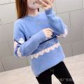 Women's Sweater 2024 Autumn and Winter Clothing New Korean Style Mink Fur Half Turtleneck Loose Thick Knitted Bottoming Shirt Pullover. 
