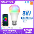SMATRUL - Wifi Home Smart LED Light Bulb - Dimmable RGB - Timing Control - Work for Alexa/Google Home - 8W.