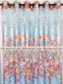Curtain Porda Synthetic curtains Thick Indian porda Window protector 60*84 inch Classical big size 6 kuchi curtain Sky blue Flower art.