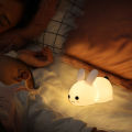 Colorful Silicone Rabbit Night Light Cute Rabbit LED Night Light USB rechargeable Animal Rabbit Silicone Soft Cartoon Baby Lamp for Children Gift. 
