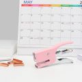 Mini Handheld Stapler with No.10 Staples Set Metal Hand Held Plier Stapler with 1000 Rose Gold Staples for Home Office Binding.