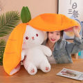 25CM Cute Transform Strawberry Rabbit Doll Plush Toy Carrot Rabbit Small Fruit Doll Bunny Birthday Gift for Girls Kids Boys. 