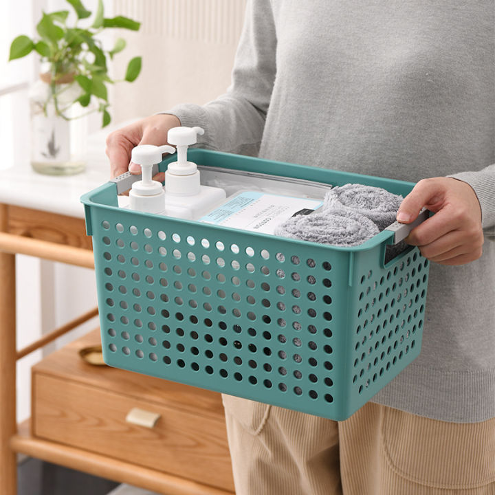 Plastic%20bathroom%20storage%20basket%20rectangular%20hollow%20portable%20storage%20basket%20kitchen%20snack%20storage%20box%20desktop%20bath%20basket%20-%20Image%202