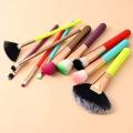 Kabuki Ultra Soft Makeup Brushes Set of 10 Pieces Brush Colorful Multicolor Makeup Brush. 
