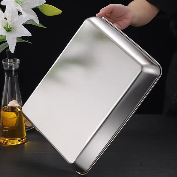 Stainless%20Steel%20Rectangular%20Bakeware%20Nonstick%20Pans%20Fruit%20Bread%20Food%20Storage%20Trays%20Plate%20Kitchen%20Deep%20Steamed%20Dish%20Baking%20Tools%20-%20Image%203
