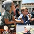 Winter Knitted Baby Hats Leather Label Children Caps Mother Kids Beanie Bonnet.