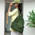 New American College ~ Drape Sense Old Backpack Korean Ins Solid Color School Bag Canvas Computer Bag Class Bag.