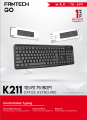 FANTECH K211 GO Smooth Typing Keyboard 104 Keys Spill Resistant Keyboard English And Bangla USB Wired Easy To Read Keys Computer Keyboard Ergonomics Keyboard For Office PC. 