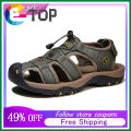 2021 New Leather Sandals Men Outdoor Summer Casual Rubber Sandals PU Hiking Wading shoes. 