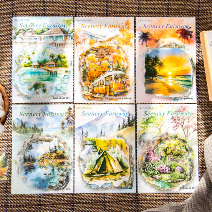 RHS Online 30PCS Scenery Faraway Series Landscape PET Stickers Diary ...
