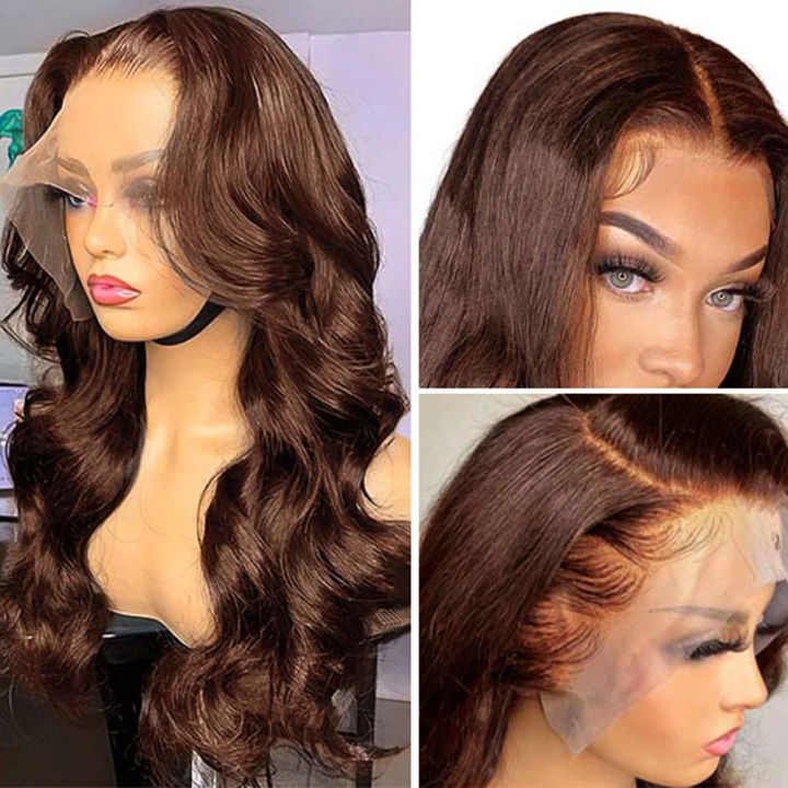 Brown%2013x4%20Lace%20Frontal%20Human%20Hair%20Wigs%20For%20Women%20Body%20Wave%20HD%20Transparent%20Lace%20Front%20Human%20Hair%20Wig%20Glueless%20Wig%20250%25%20-%20Image%202