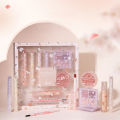 FLORTTE Jelly Lipstick Eyeshadow Set Floria First Kiss Love Series Lip Gloss Mirror Water Light Lip Glaze Beauty Cosmetics Sets OutlierO.