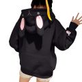 Kawaii Rabbit Ears Hoodie Winter Long Sleeve Blouse Loose Sweatshirt Design Cuff Printed Hooded Sweatshirt Soft Draw String Top. 