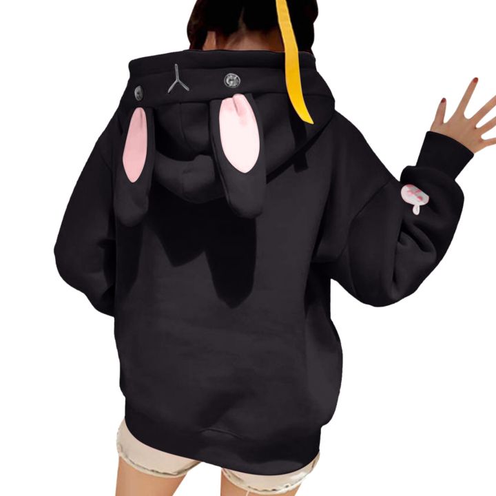 Kawaii%20Rabbit%20Ears%20Hoodie%20Winter%20Long%20Sleeve%20Blouse%20Loose%20Sweatshirt%20Design%20Cuff%20Printed%20Hooded%20Sweatshirt%20Soft%20Draw%20String%20Top%20-%20Image%202