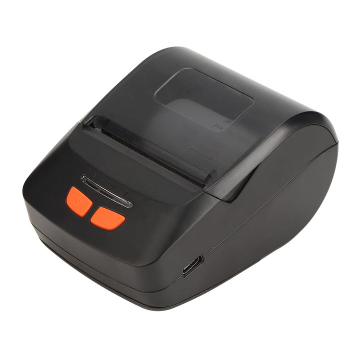 Thermal Printer Wireless Portable TYPE C Interface Visible Window Fast Printing Ticket Printer for Shipping Labels Black