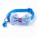 New Adjustable cat Collar High quality  Dot Prints Doggy Bow Tie for Pet Cat beautiful Neck Strap new model Soft For Small Collars Cat Belt ( Multicolour) Plz select Colour. 
