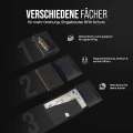 2024 Men's Automatic Pop up Aluminum Box Card Bag Advanced RFID Triple Fold Leather Wallet.