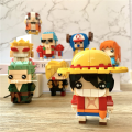 One Piece BrickHeadz Building Blocks Luffy Nami Chopper Sanji Zoro Usopp Ace Franky Brook Robin Brick Figure Toys For Kids Gift. 