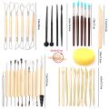 Delicate product 61PCS Ceramic Clay Tools Set Polymer Clay Tools Pottery Tools Set Wooden Pottery Sculpting Clay Cleaning Tool Set. 