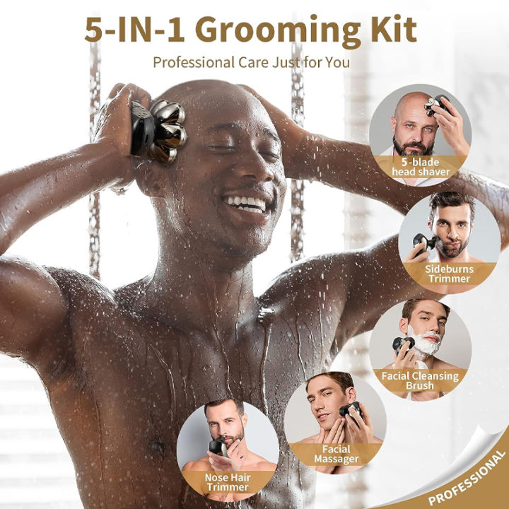 5-in-1%20Electric%20Razor%20IPX7%20Waterproof%20for%20Bald%20Men,%20Wet/Dry%20LED%20Display%20Rechargeable%205D%20Rotary%20Shaver%20Grooming%20Kit%20Head%20Shavers%20-%20Image%203