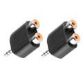 Y Splitter 3.5mm Stereo Male Audio Jack To Double RCA Female Adaptor Y Splitter AV Audio Video Plug Converter Adapter Audio Cable Adapters.