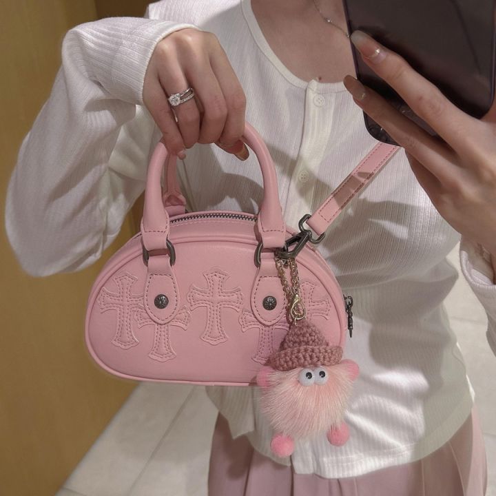 Wholesale%20Pink%20Bowling%20Niche%20Handbag%20Feeling%20Mini%20Bag%20Bag%202023%20New%20Korean%20Version%20One%20Shoulder%20Crossbody%20Small%20Bag%20Woman%20-%20Image%202